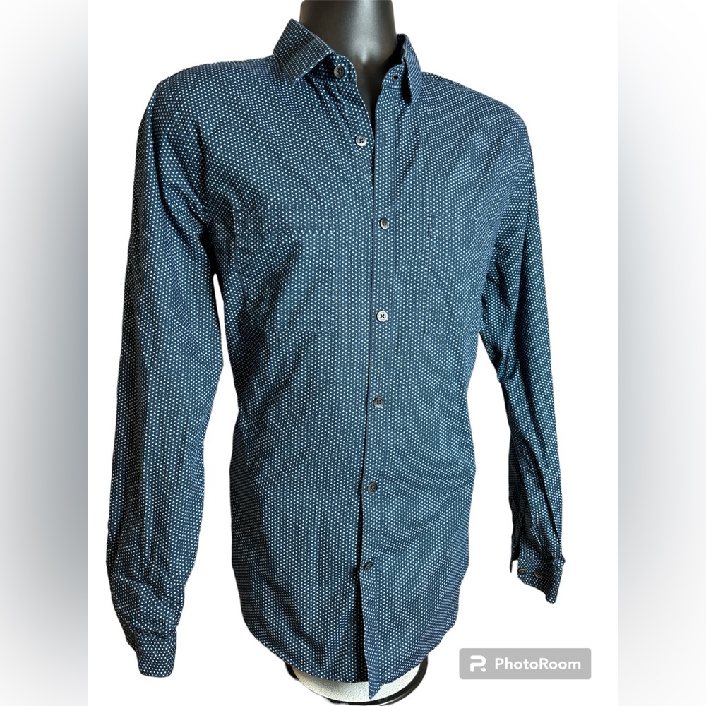Express Mens Extra Slim button down long sleeve dress shirt